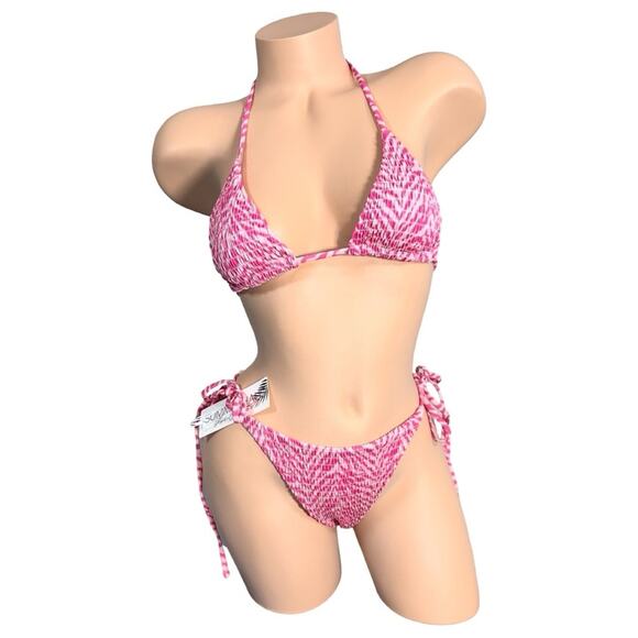 3 Piece Set Summer Haus Andy Triangle Top S & Tie Side Bottom S & L $230 - Picture 5 of 14